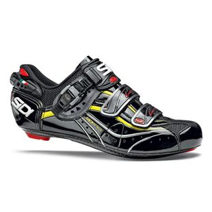 SIDI Mens Genius 6.6 Mega Road Shoe Black Yellow 2012 Sportpursu