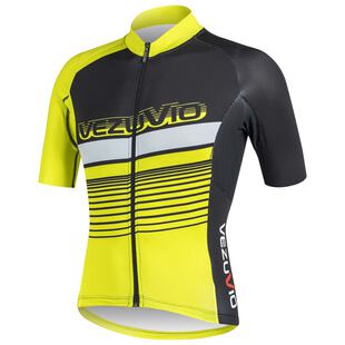 Vezuvio Mens Cycling Jersey Black Fluorescent Yellow Sportpursuit
