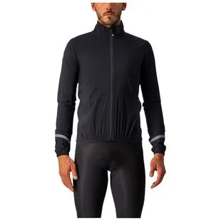 Castelli Mens Alpha Flight Ros Jacket Light Black Silver Reflex Dark