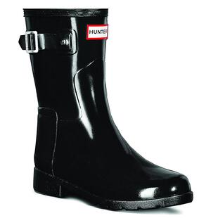 Short Gloss Wellington Boots (Black 