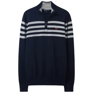 Nautica Boys Big Printed 1/4 Zip Logo Pullover Sweater 
