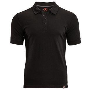 ISOBAA Mens Merino 180 Short Sleeve Polo Shirt (Black) | Sportpursuit.