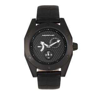 Morphic Mens M46 Series Leather Band Watch Black Sportpursuit