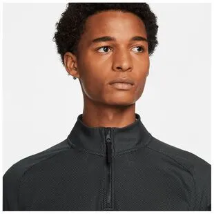 Nike Mens Dri FIT Vapor Half Zip Pullover Black Dark Smoke Grey Black