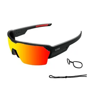 Ocean Ironman Cycling Sunglasses (Matt Black/Red Revo and Transparent)