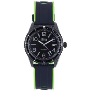 Reign Mens Lafleur Automatic Leather Band Watch Silver Black Sport