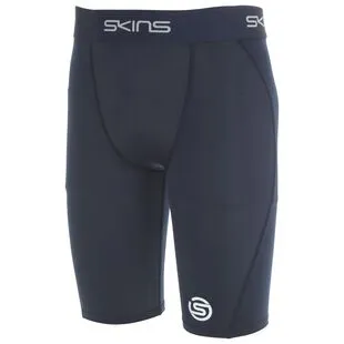 Skins Mens DNAmic Compression Shorts Pants Trousers Bottoms Black Silver  Sports