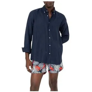 Short Sleeve Flower Bud Print Poplin Shirt - Sky Blue – Raging Bull Clothing