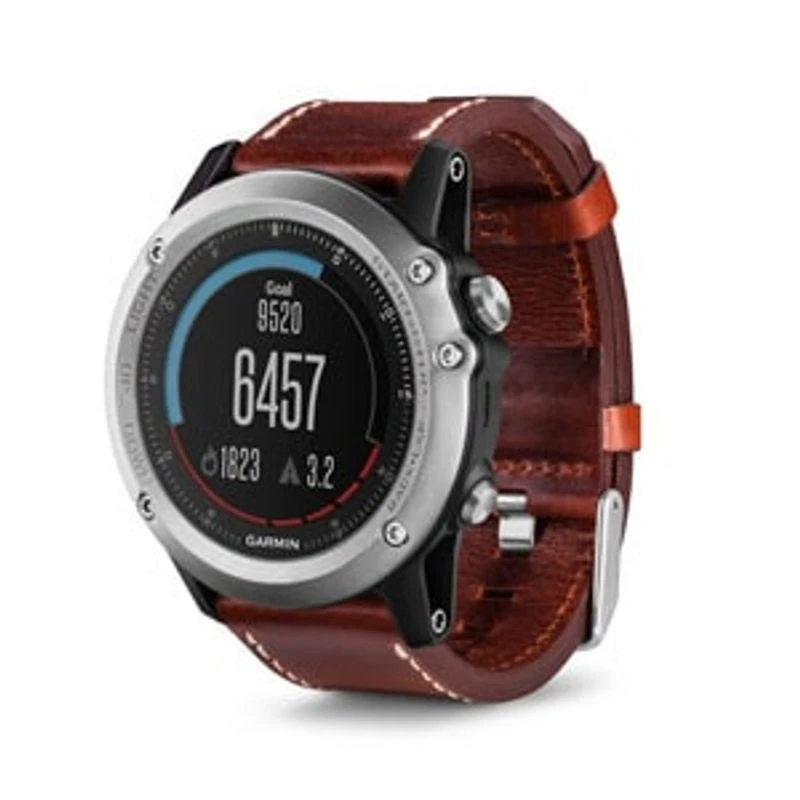 Garmin Fenix 3 Sapphire Performer Bundle Silver Leather Band Sport
