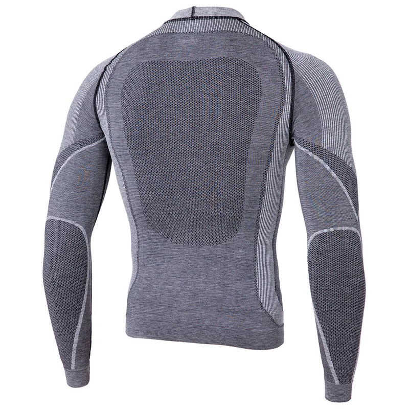Haster Mens Merino Blend Long Sleeve Top Grey Sportpursuit