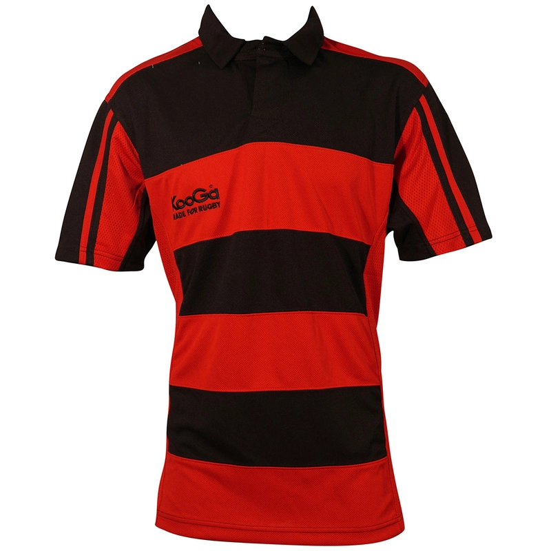 Kooga Mens Hooped Match Shirt (Black/Red)
