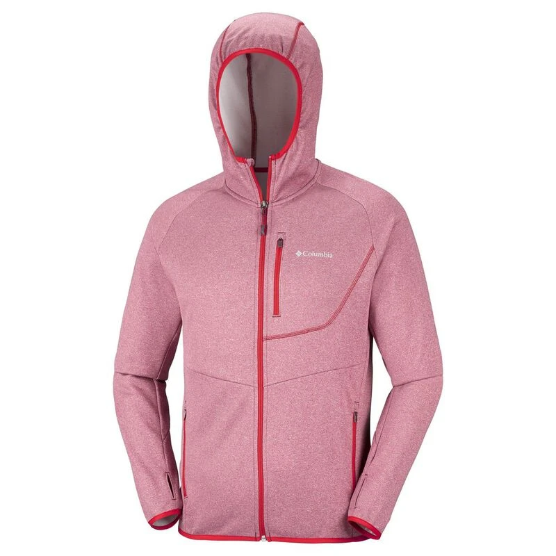 Columbia Mens Drammen Point Hooded Fleece Jacket Red Element Sport