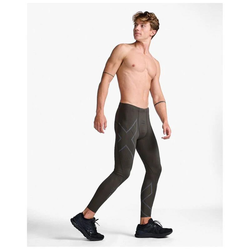 2XU Men's Elite Power Recovery Compression Tights X-Large Black/Green