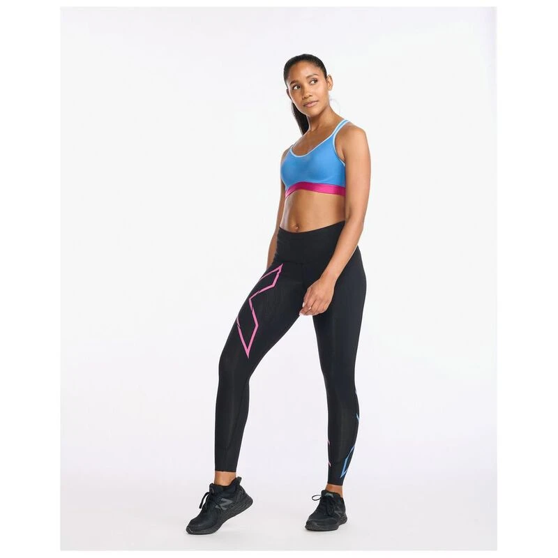 Run Mid Rise Comp Tights Women - BLK/BRF - VO2 Sports Co
