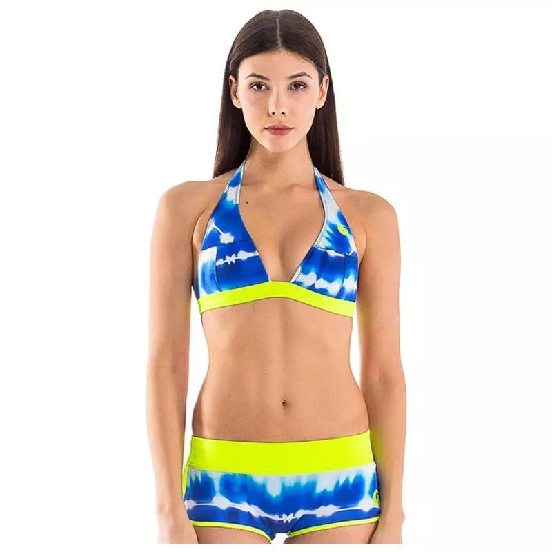 Glidesoul Womens Capsule Collection Halter Neck Bikini Top (Blue Tie D