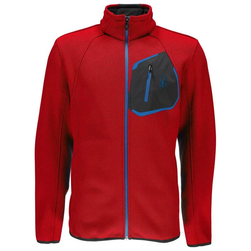 Spyder Mens Paramount Full Zip Mid Wt Stryke Jacket Red Sportpursu