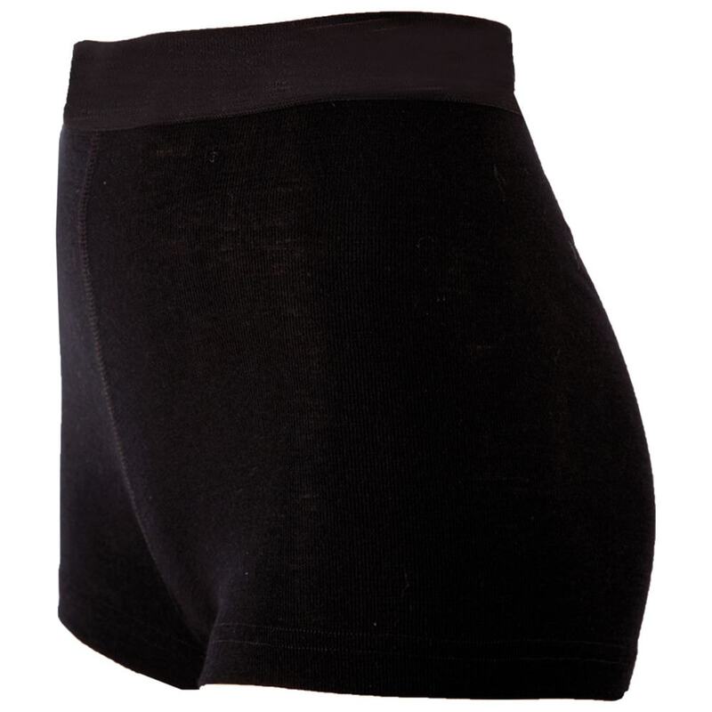 Janus Womens Blackwool Merino Boxer Shorts (Black) | Sportpursuit.com
