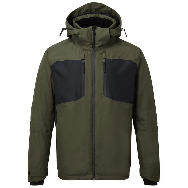 Tog24 Mens Sharp Milatex Ski Jacket Khaki black Sportpursuit