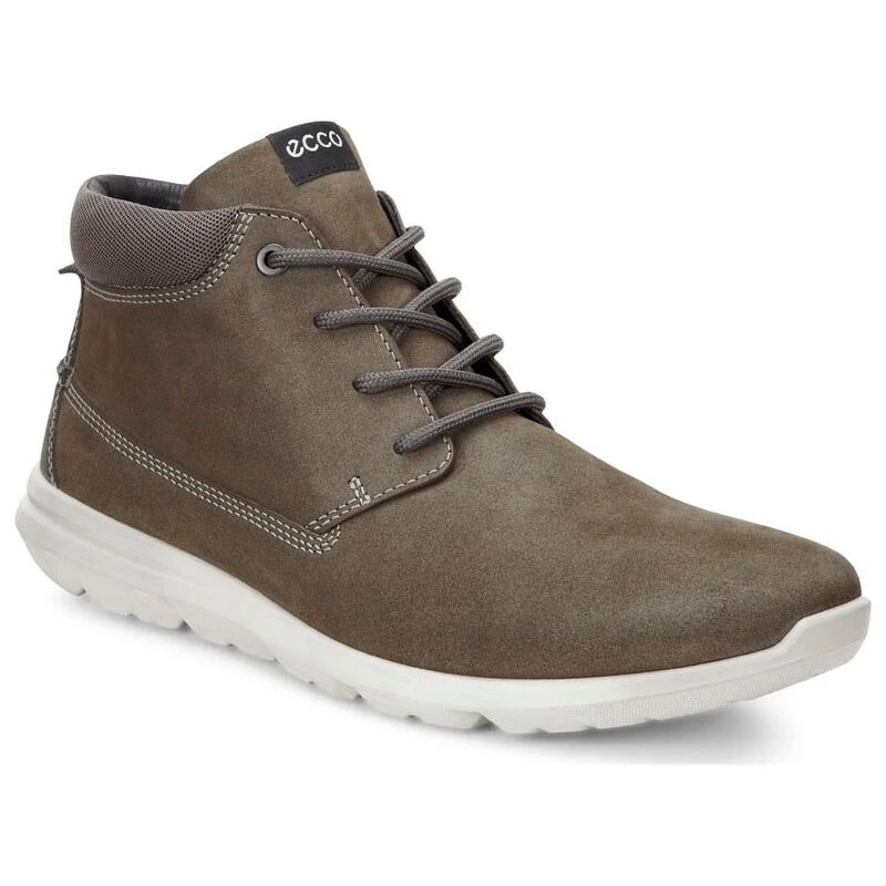 Ecco Mens Calgary Hi Top Shoes Tarmac Dark Shadow
