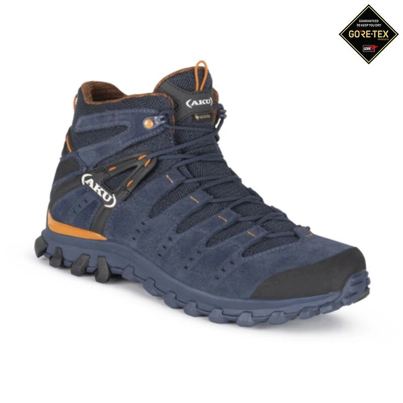 AKU Mens Alterra Lite Mid GTX Hiking Boots Blue Orange