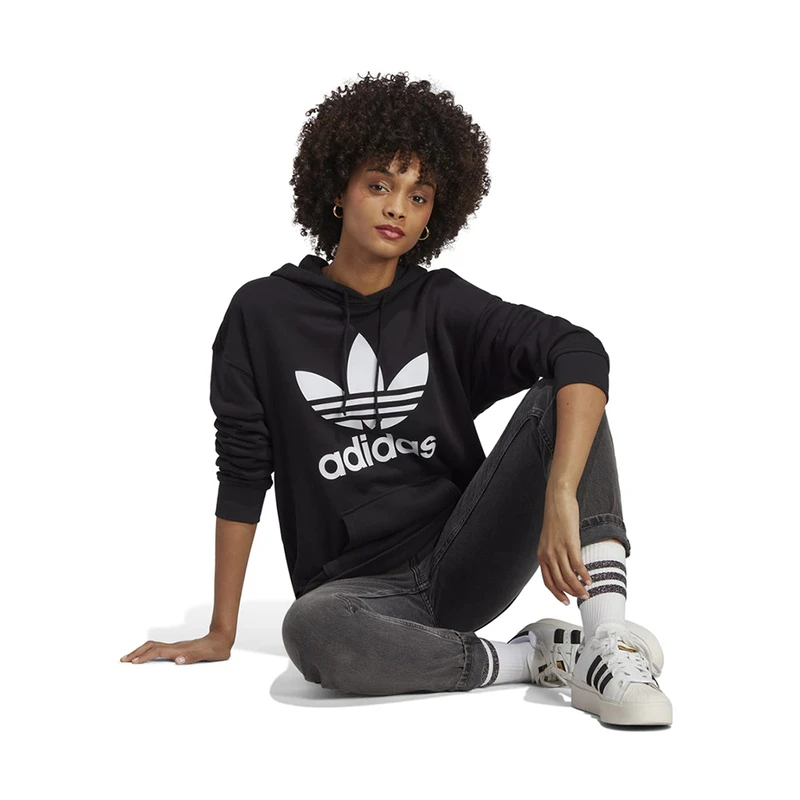 Adidas Sweat a capuche TRF Femme Noir Blanc privatesportshop