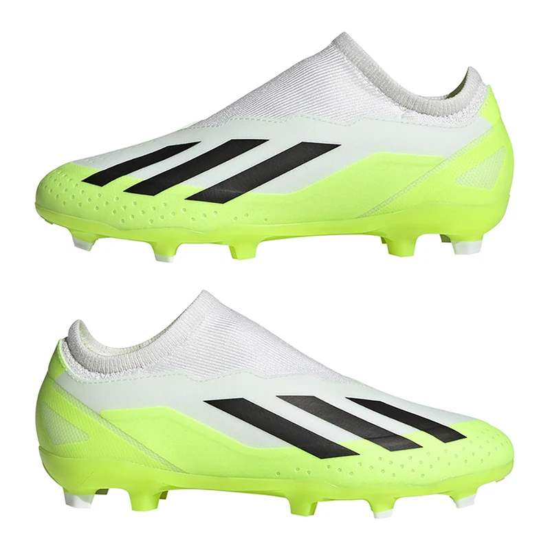 Adidas Kids X Crazyfast 3 LL FG Firm Ground Football Boots White S