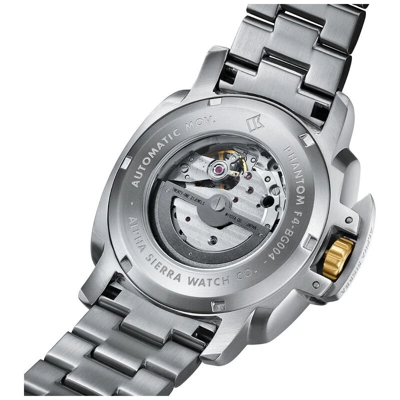 Alpha Sierra Phantom Automatic Watch Silver Black Steel Sportpursu
