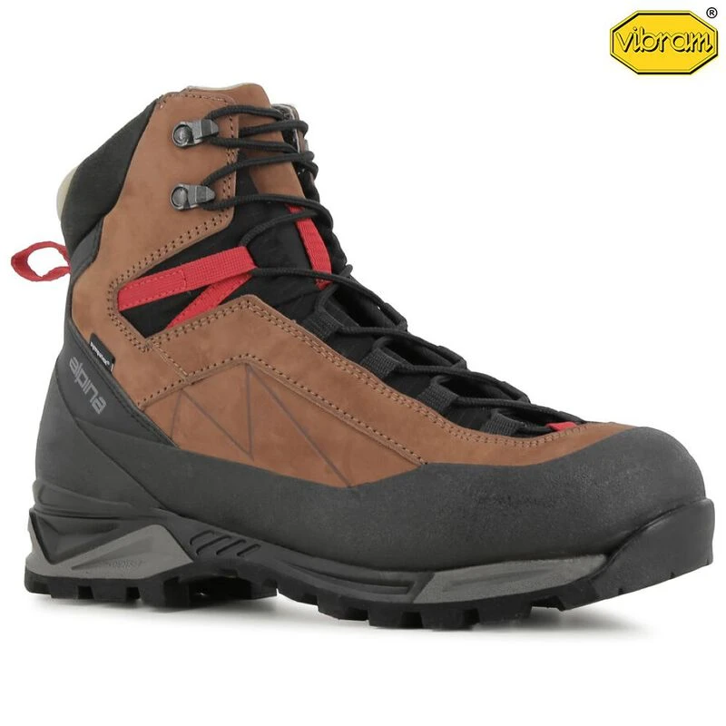 AlpinaSports Mens Carabiner Mountaineering Boots Brown Sportpursui