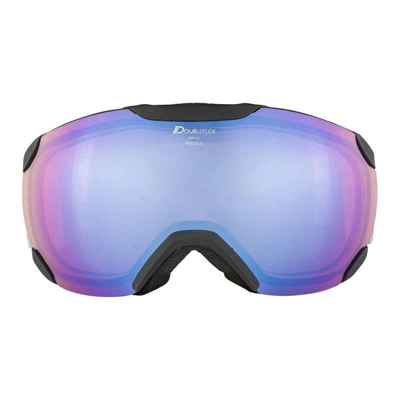 Alpina Pheos Ski & Snowboarding Goggles (Black/Grey Matt Q/Lite Blue)