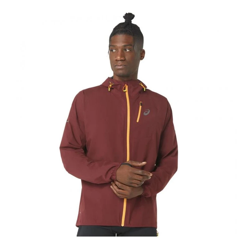 Asics Mens Fujitrail Waterproof Jacket Red Sportpursuit