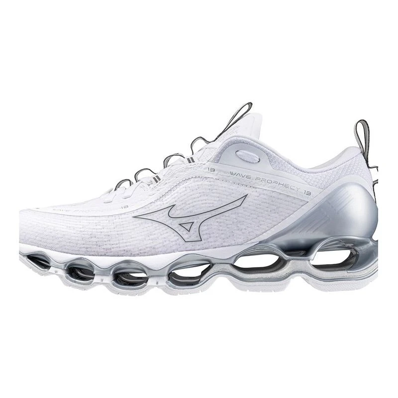 Mizuno Wave Prophecy 13 Running Shoes White Metallic Gray Silver S