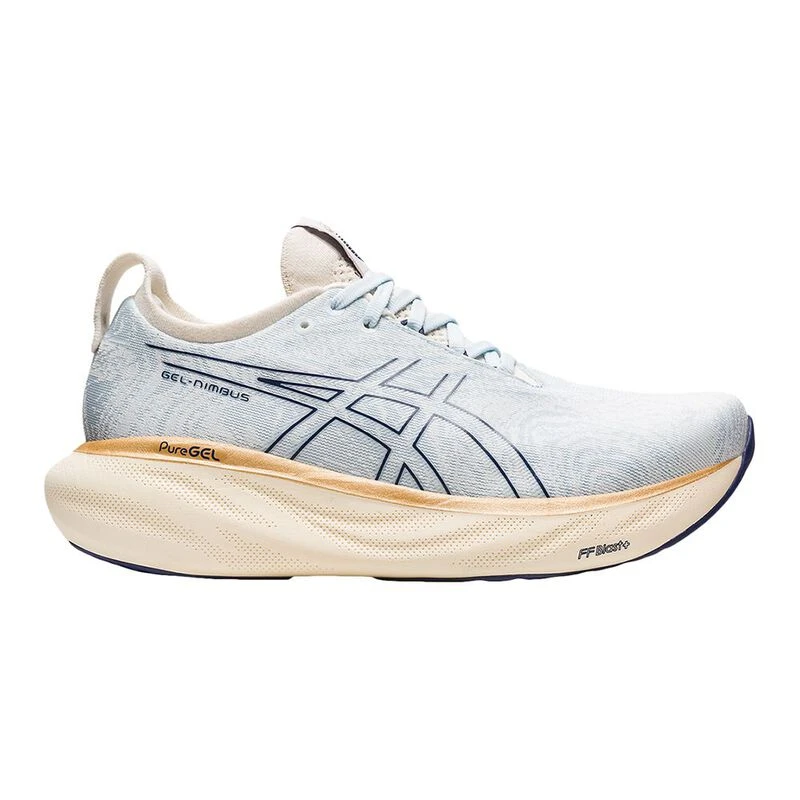 Asics Chaussures de course a pied Gel Nimbus 25 Femme Bleu ciel Creme