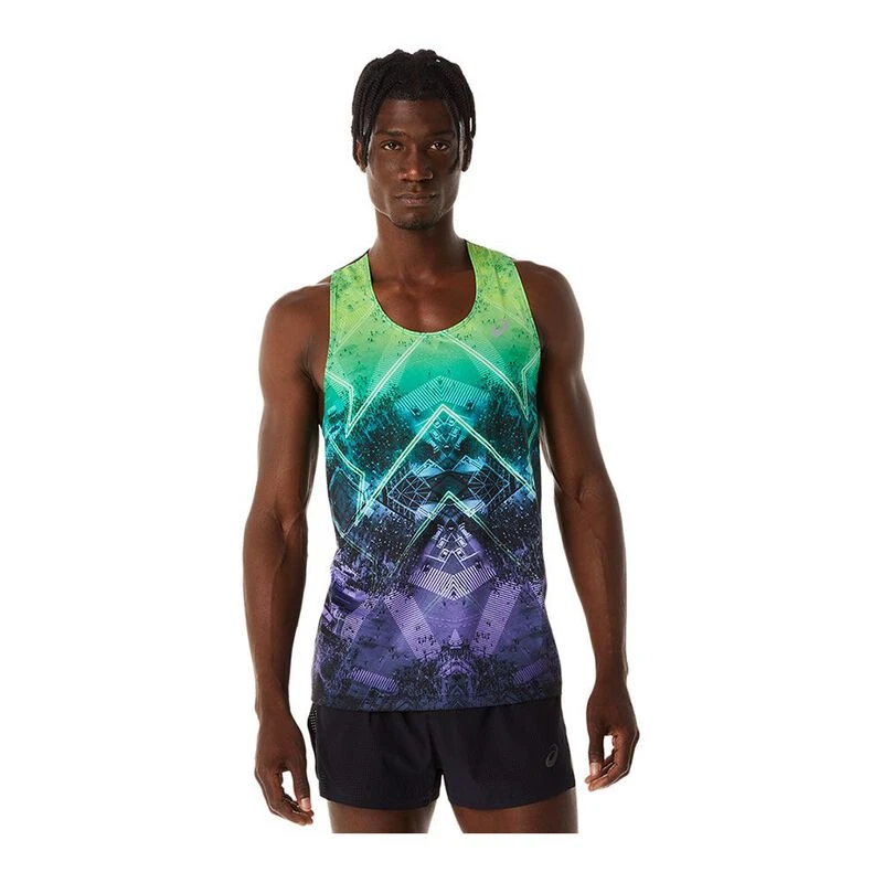 Asics Mens Marathon Vest Green Sportpursuit