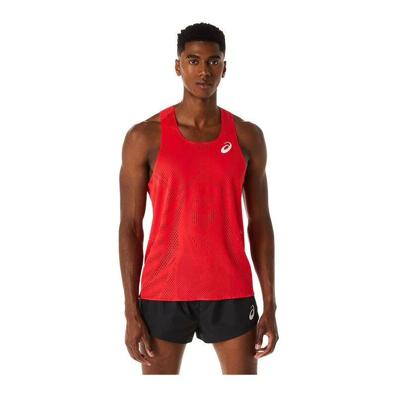 Asics Mens Actibreeze Jaquard Vest Red Sportpursuit