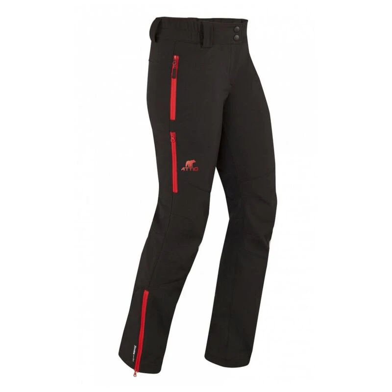 Attiq Womens Softshell Outdoor Tech Trousers (Black/Red) | Sportpursui