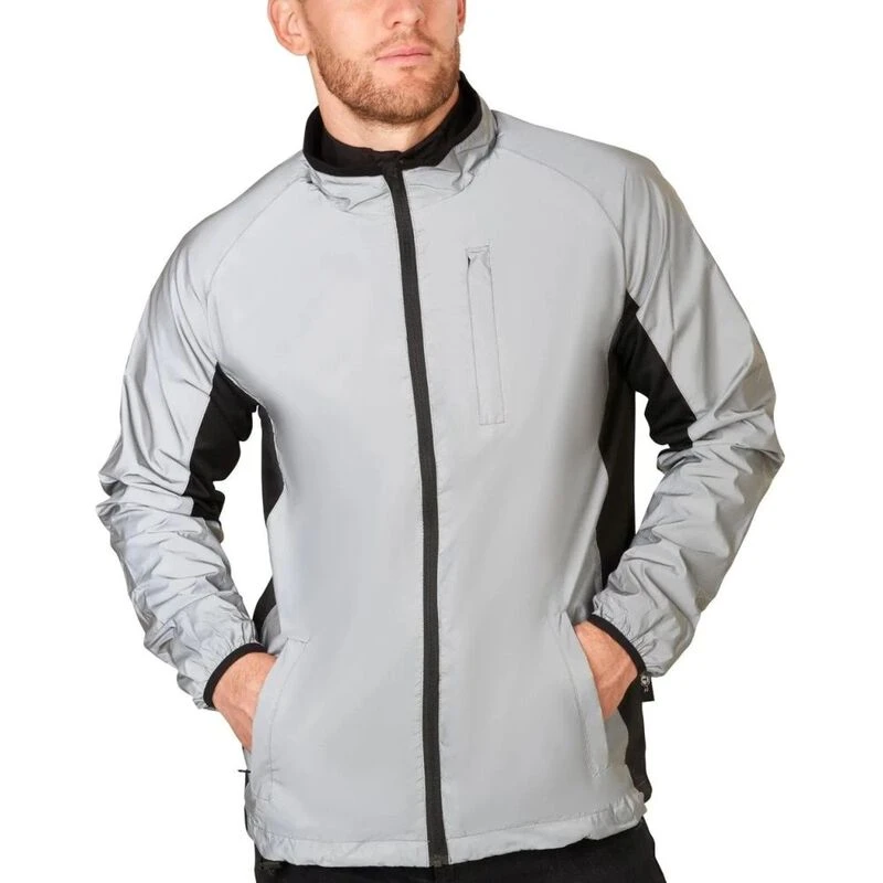 BTR Sports Mens High Vis Cycling Jacket (Silver)