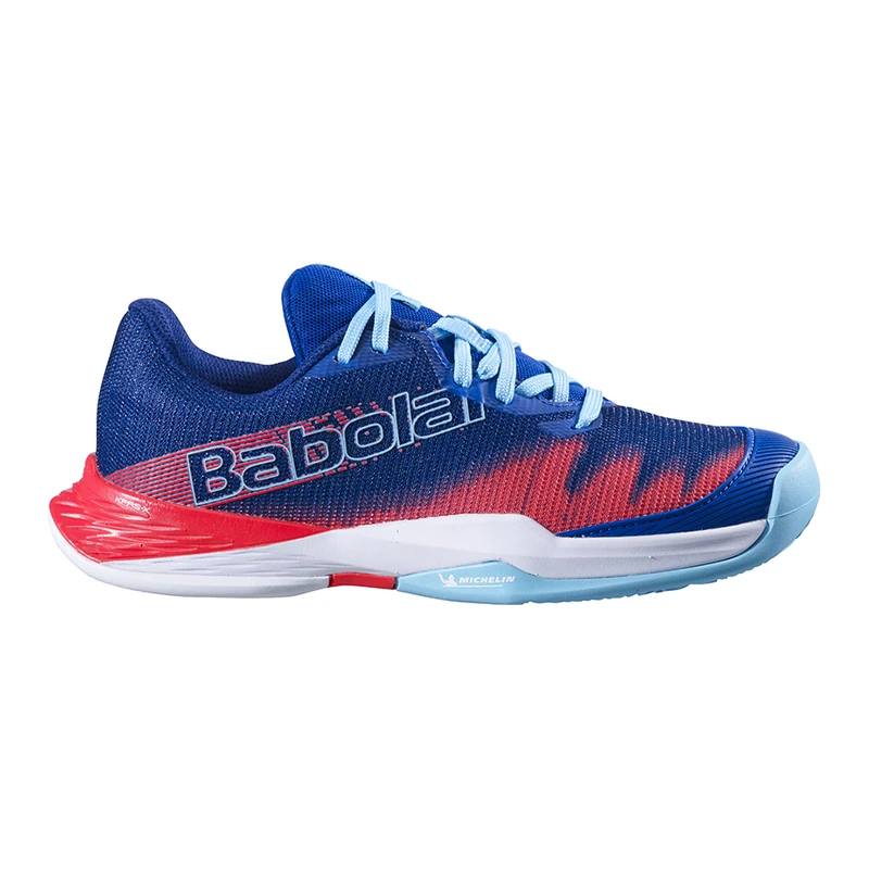 Babolat Kids Jet Premura 2 Padel Shoes Blue Poppy Red Sportpursuit