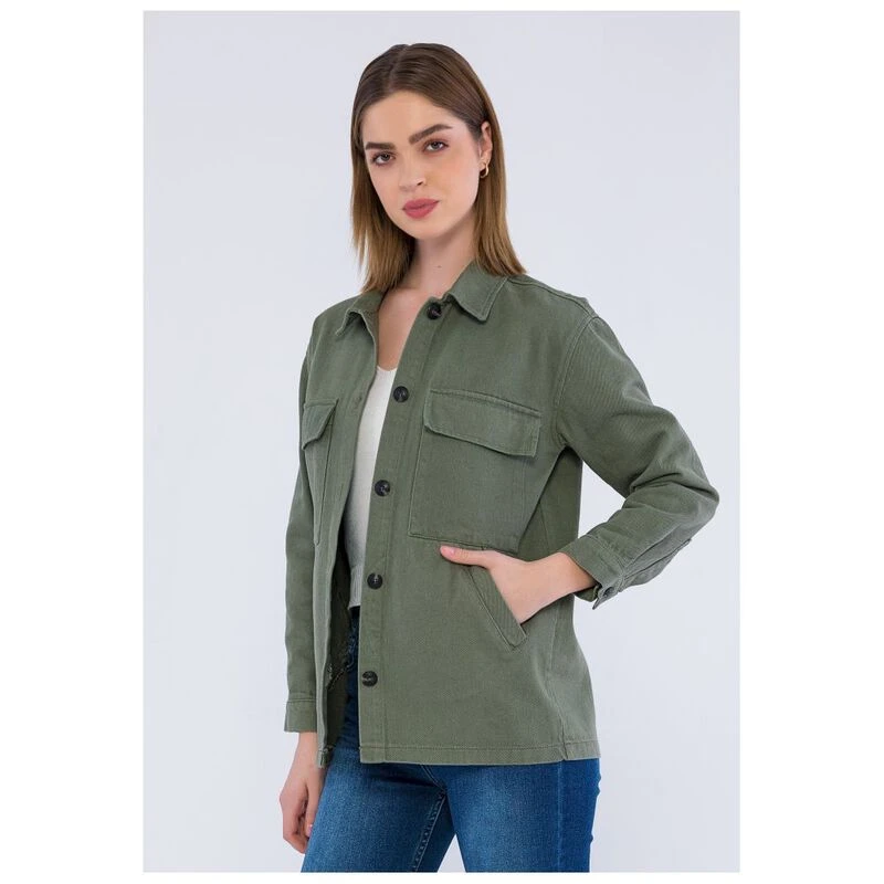 Womens canvas shirt jacket online
