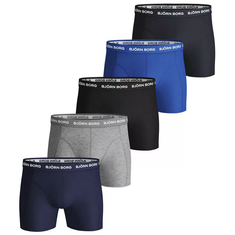 Onderdrukking homoseksueel Toegangsprijs Bjorn Borg Mens Solid Essentials Underwear (5 Pack - Blue Depths/Multi