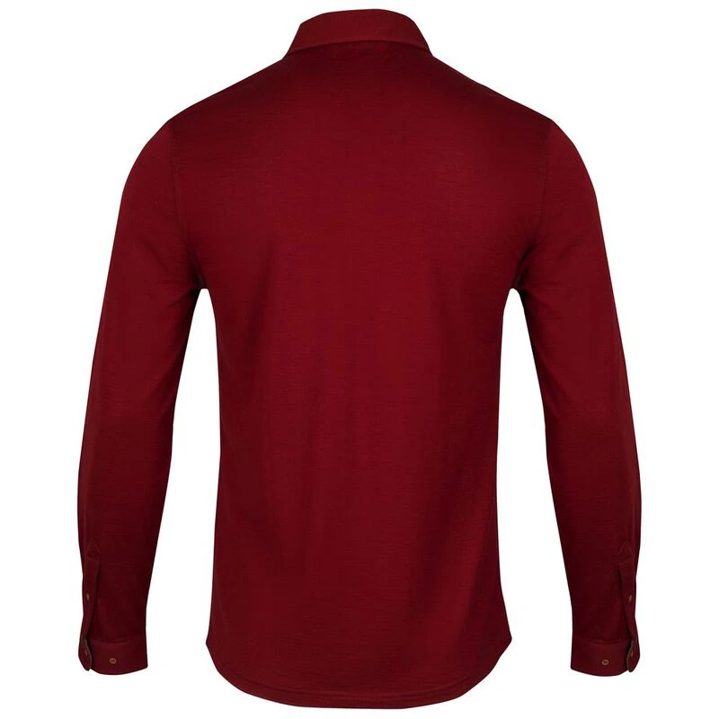 Bolger Mens Larvik Merino/Bamboo Shirt (Claret Red) | Sportpursuit.com