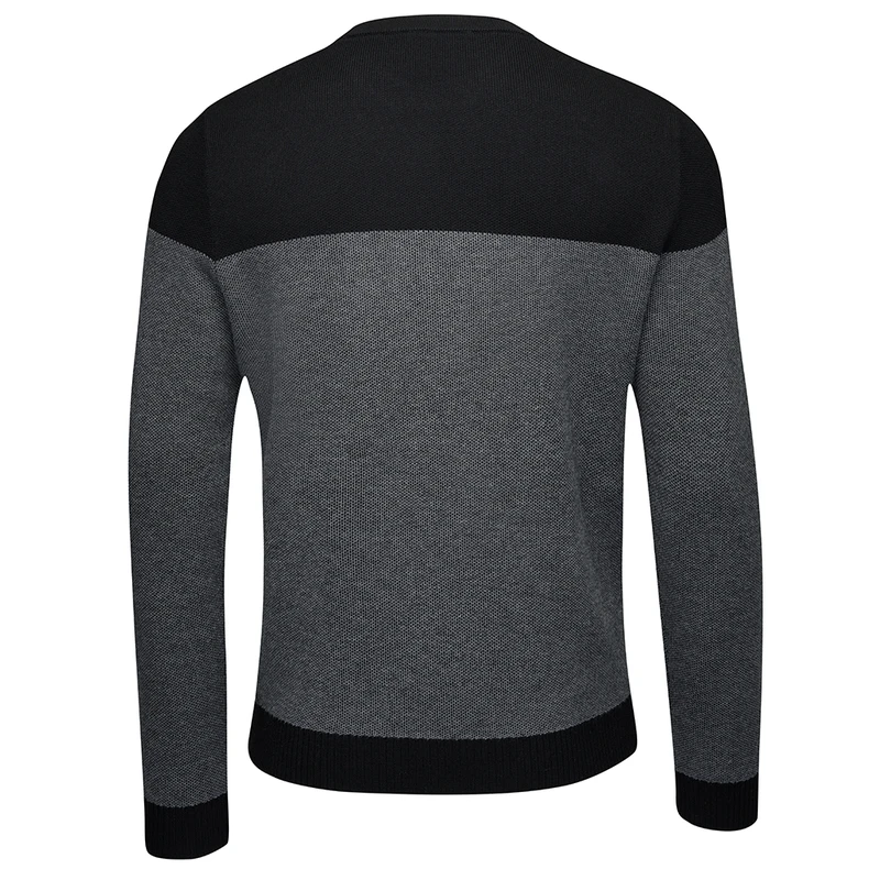 Bolger Mens Alesund Merino Blend Sweater (Black/Charcoal Melange) | Sp