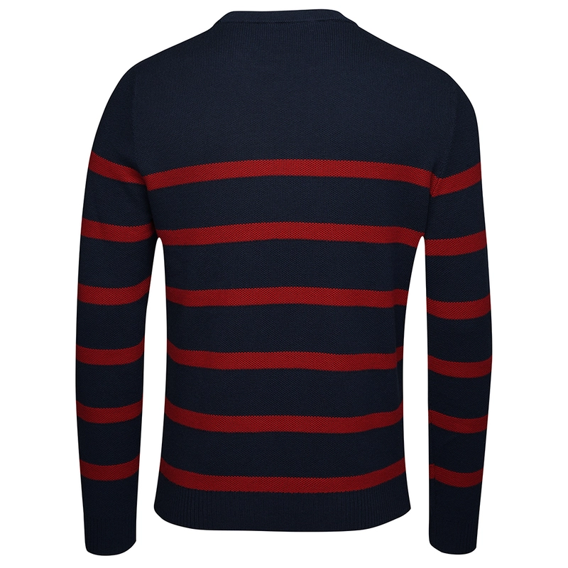 Bolger Mens Arnavik Merino Blend Stripe Sweater (Navy/Red) | Sportpurs