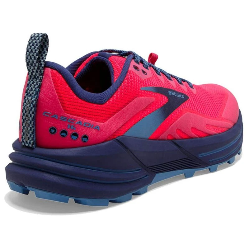 Brooks Womens Cascadia 16 Trail Running Shoes Pink Flambe Cobalt S