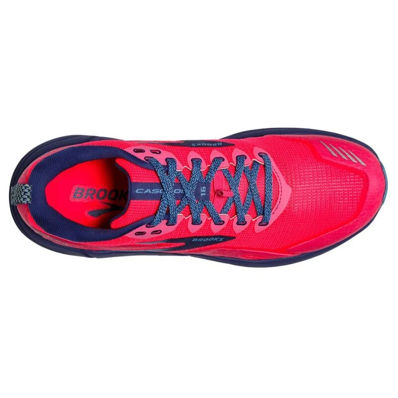 Brooks Womens Cascadia 16 Trail Running Shoes (Pink/Flambe/Cobalt) | S