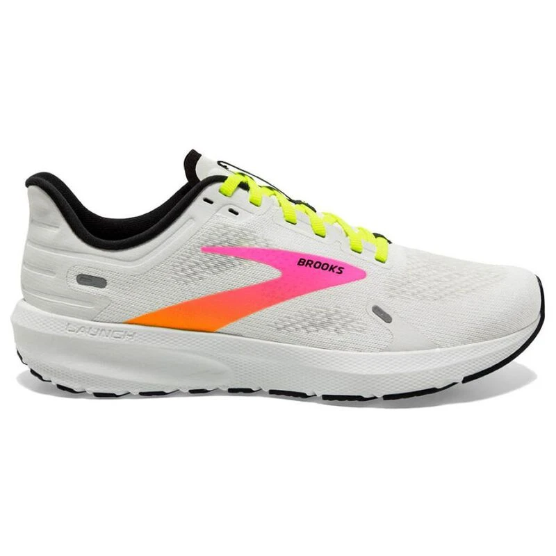 Brooks Womens Launch 9 Running Shoes (White/Pink/Nightlife) | Sportpur