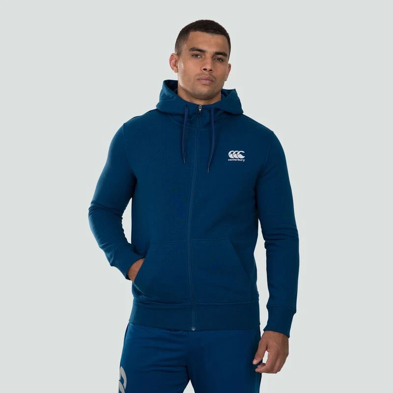 Canterbury Mens Zip Thru Fleece Hoodie Poseidon Sportpursuit