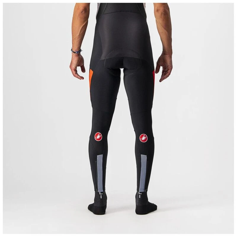 Castelli Mens Sorpasso Ros Bib Tights Black Fiery Red Sportpursuit