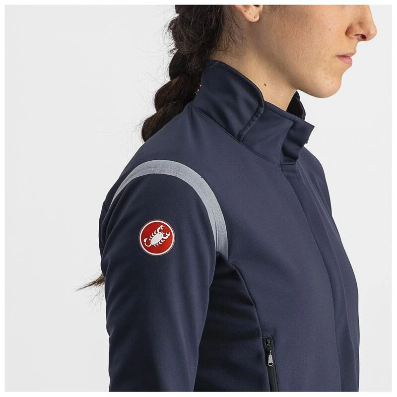 Castelli Womens Perfetto Ros 2 Jacket Savile Blue Silver Reflex Sp