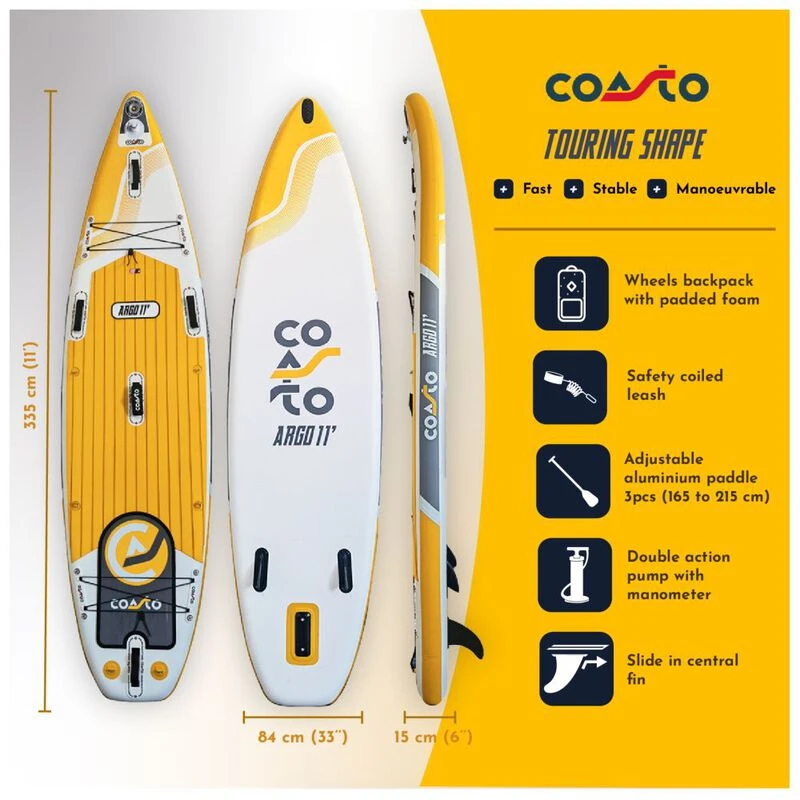 Coasto Argo 11' SUP Package (Yellow)