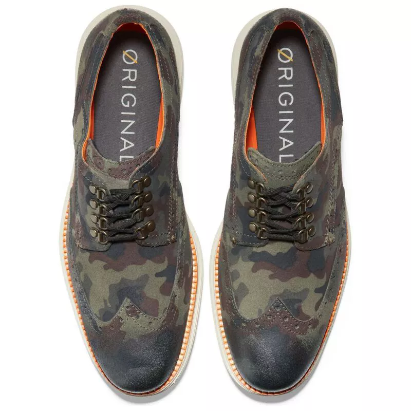 Cole Haan Mens Original Grand Wingtip Oxford Shoes Olive Pelican S